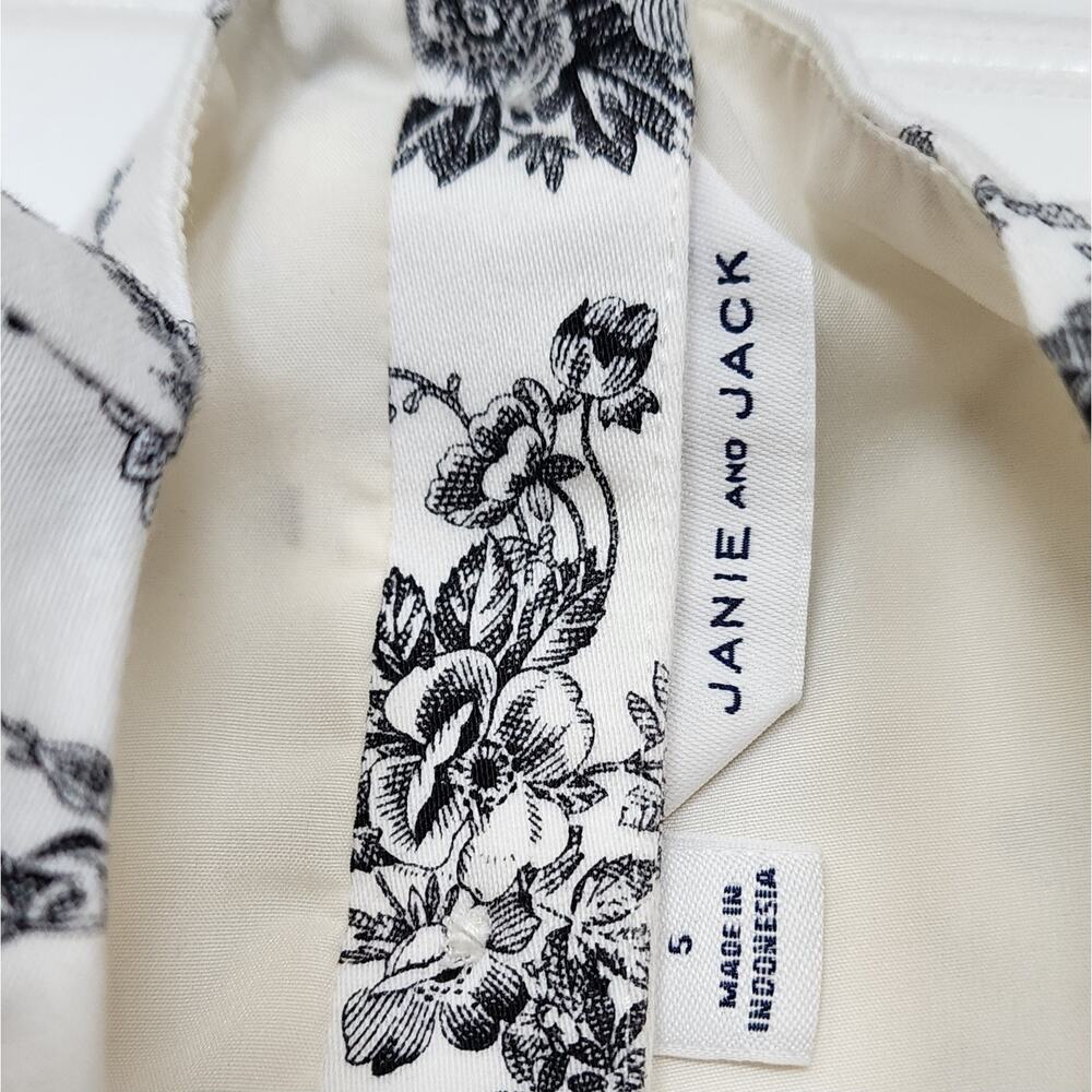 Janie and Jack Cream and Sugar Floral Toile Bow Dress - Picture 2 of 8